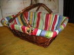 Panier rayures multicolores