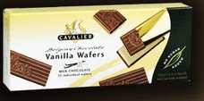 12 gaufrettes  la vanille avec une fine couche de chocolat au lait, 125 g